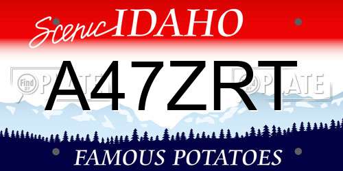 A47ZRT Idaho License Plate
