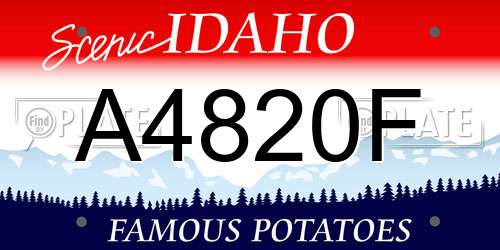 A4820F Idaho License Plate