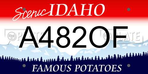 A482OF Idaho License Plate