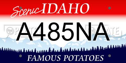 A485NA Idaho License Plate