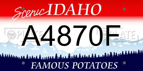 A4870F Idaho License Plate