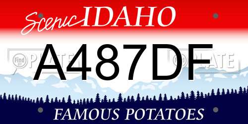 A487DF Idaho License Plate