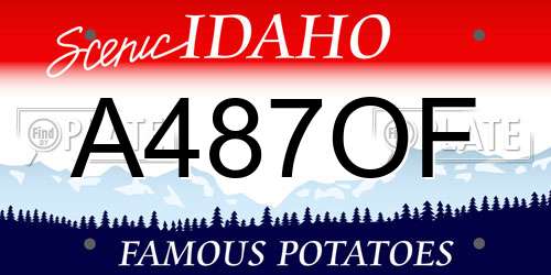 A487OF Idaho License Plate