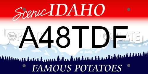 A48TDF Idaho License Plate