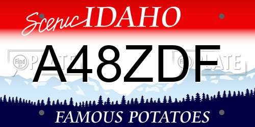 A48ZDF Idaho License Plate