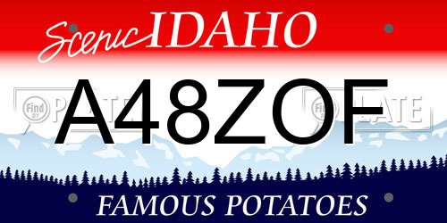 A48ZOF Idaho License Plate