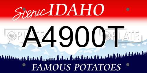 A4900T Idaho License Plate
