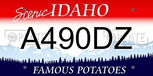 A490DZ Idaho License Plate