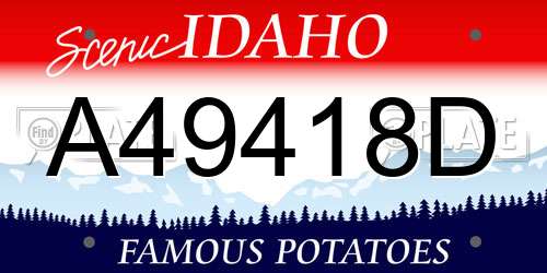 A49418D Idaho License Plate
