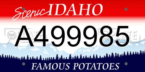 A499985 Idaho License Plate