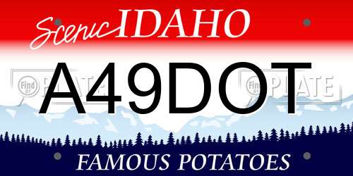 A49DOT Idaho License Plate