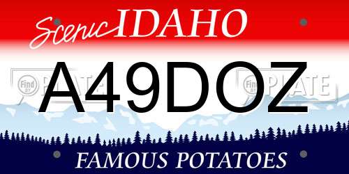 A49DOZ Idaho License Plate