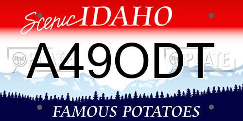 A49ODT Idaho License Plate