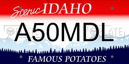 A50MDL Idaho License Plate