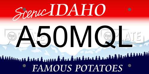 A50MQL Idaho License Plate