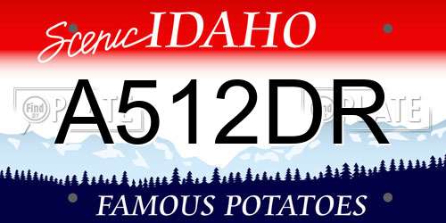 A512DR Idaho License Plate