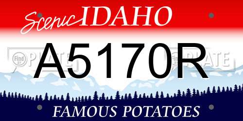 A5170R Idaho License Plate