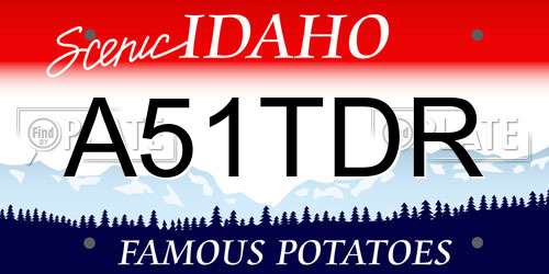 A51TDR Idaho License Plate