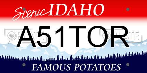 A51TOR Idaho License Plate