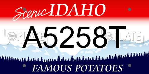 A5258T Idaho License Plate