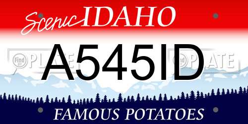A545ID Idaho License Plate