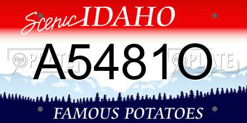 A5481O Idaho License Plate