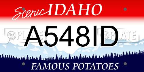 A548ID Idaho License Plate