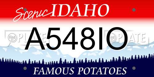 A548IO Idaho License Plate
