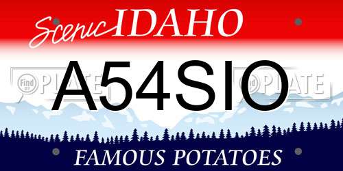 A54SIO Idaho License Plate