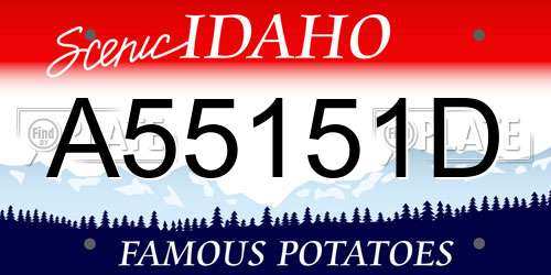 A55151D Idaho License Plate