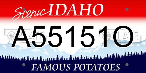 A55151O Idaho License Plate