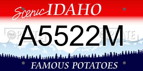 A5522M Idaho License Plate