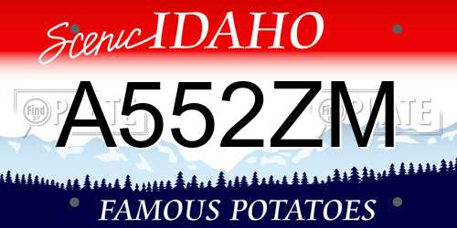 A552ZM Idaho License Plate