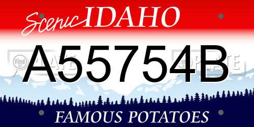 A55754B Idaho License Plate