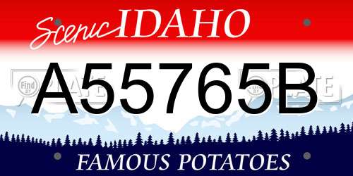 A55765B Idaho License Plate