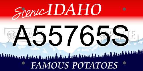 A55765S Idaho License Plate