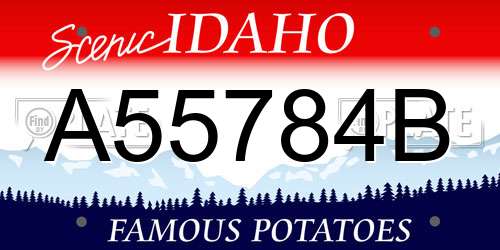A55784B Idaho License Plate