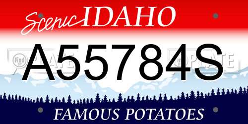 A55784S Idaho License Plate