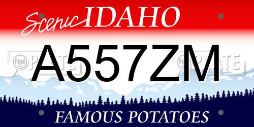 A557ZM Idaho License Plate