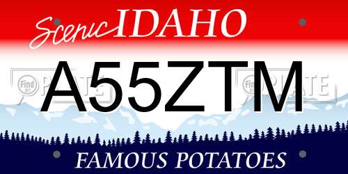 A55ZTM Idaho License Plate