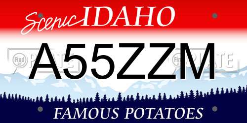 A55ZZM Idaho License Plate