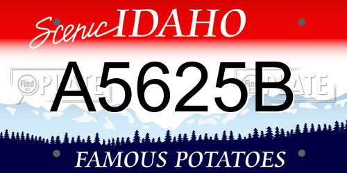 A5625B Idaho License Plate