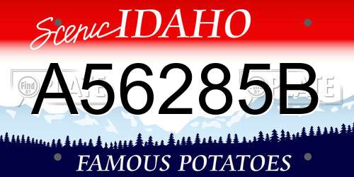 A56285B Idaho License Plate