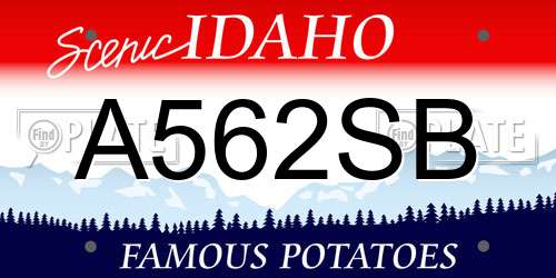 A562SB Idaho License Plate