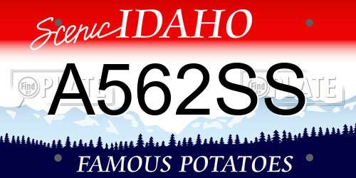 A562SS Idaho License Plate