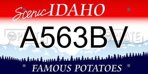 A563BV Idaho License Plate