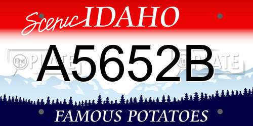 A5652B Idaho License Plate