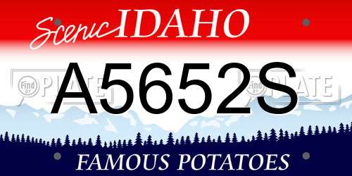 A5652S Idaho License Plate