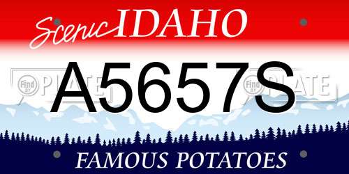 A5657S Idaho License Plate