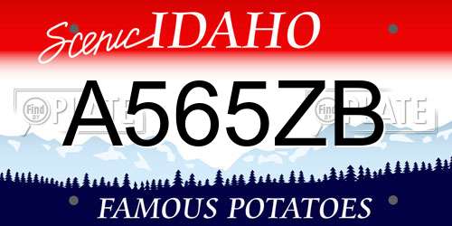 A565ZB Idaho License Plate